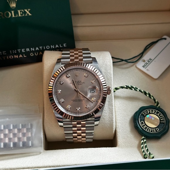 Rolex Datejust 41mm 126331 Jubilee 18K Rose Gold /SS Diamond Dial BNIB - Picture 8 of 12